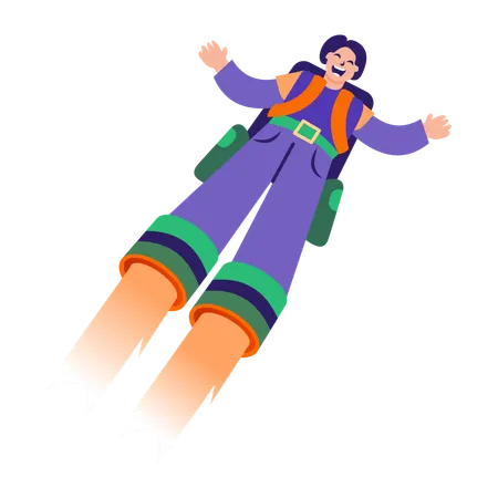 Un garçon qui prend un nouveau départ  Illustration