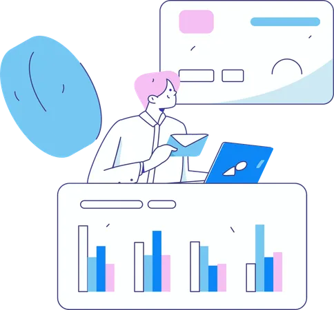 Garçon effectuant une analyse de solvabilité  Illustration