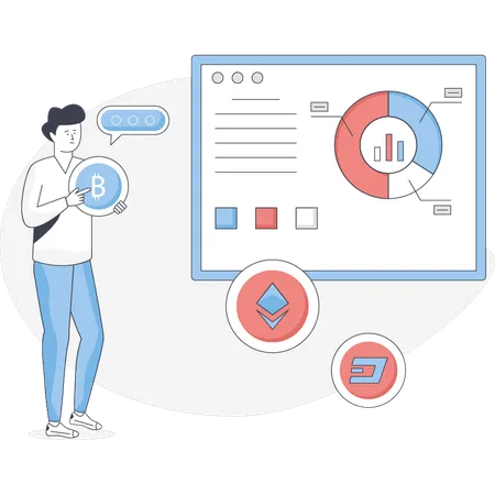 Un garçon fait une analyse cryptographique  Illustration