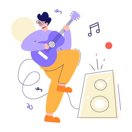 Garçon guitariste  Illustration