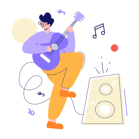 Garçon guitariste  Illustration