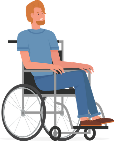 Garçon handicapé en fauteuil roulant  Illustration