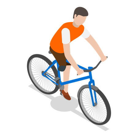 Garçon handicapé faisant du vélo  Illustration