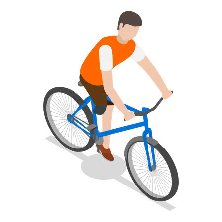 Garçon handicapé faisant du vélo  Illustration