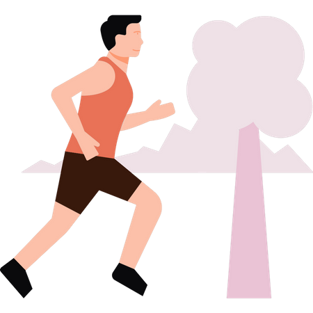 Garçon qui fait du jogging  Illustration