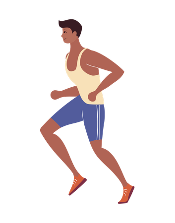 Garçon qui fait du jogging  Illustration