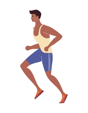 Garçon qui fait du jogging  Illustration