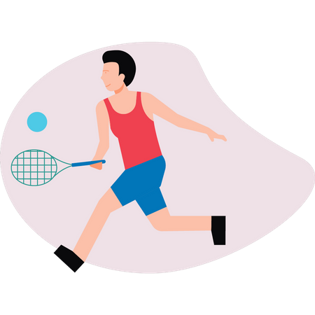 Garçon jouant au badminton  Illustration