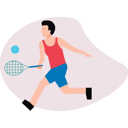 Garçon jouant au badminton  Illustration