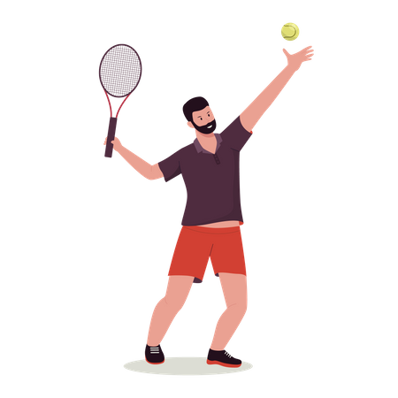 Garçon jouant au tennis  Illustration