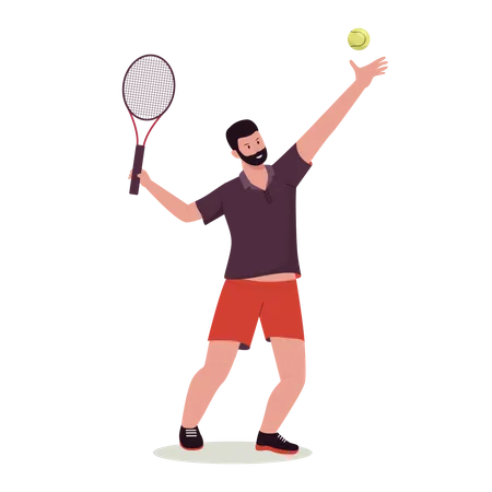 Garçon jouant au tennis  Illustration