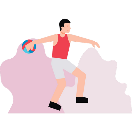 Garçon jouant au volley-ball  Illustration