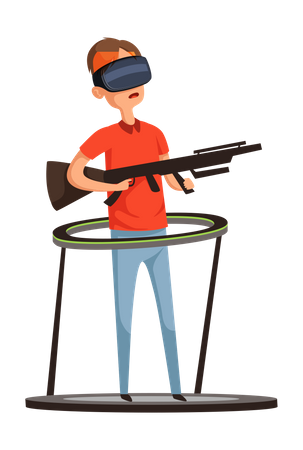 Garçon jouant aux jeux de réalité virtuelle  Illustration