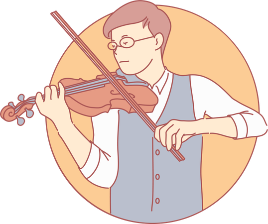 Garçon jouant du violon  Illustration