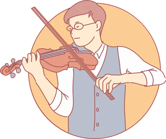 Garçon jouant du violon  Illustration