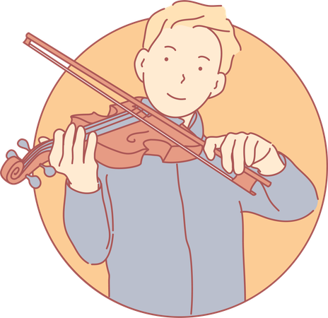 Garçon jouant du violon  Illustration