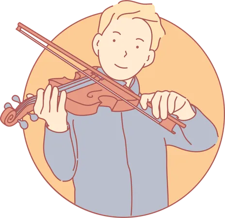 Garçon jouant du violon  Illustration