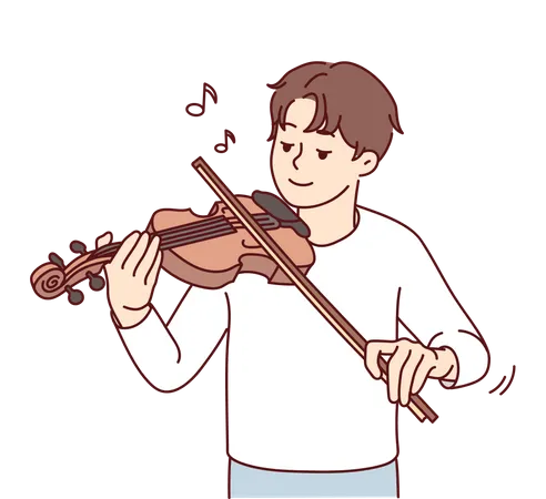 Garçon jouant du violon  Illustration