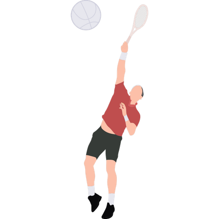 Le garçon joue au badminton  Illustration
