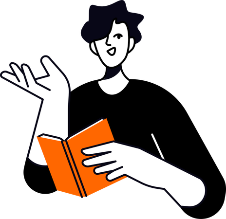 Garçon, lecture, livre  Illustration