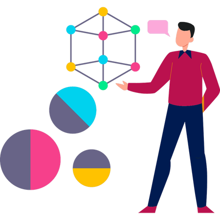 Garçon montrant une forme hexagonale  Illustration