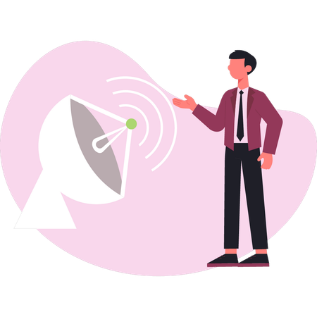 Garçon montrant un signal d'antenne  Illustration