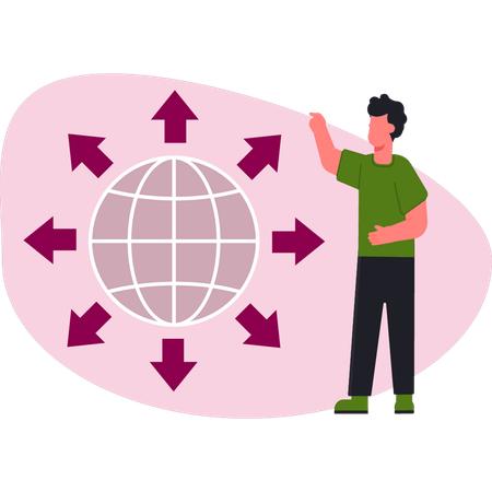 Garçon montrant une connexion Internet  Illustration