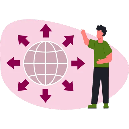 Garçon montrant une connexion Internet  Illustration