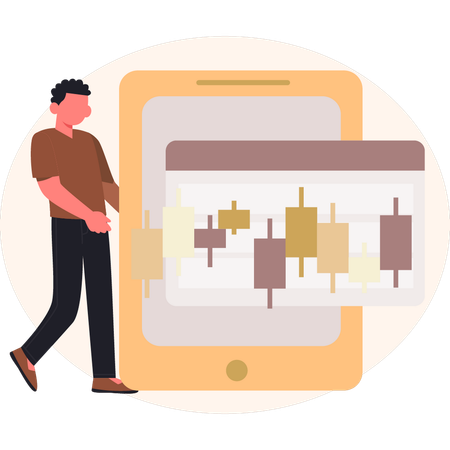 Garçon montrant une présentation d'analyse  Illustration