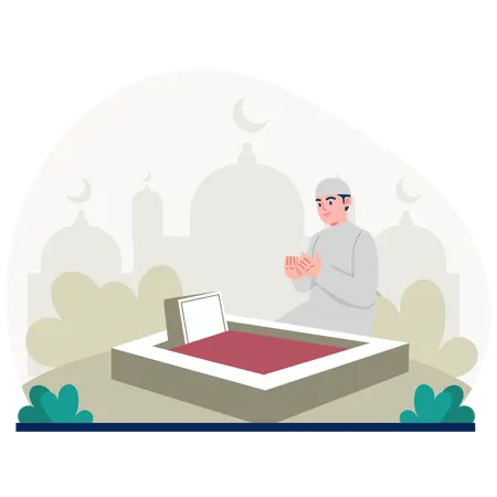 Garçon musulman faisant du namaz  Illustration