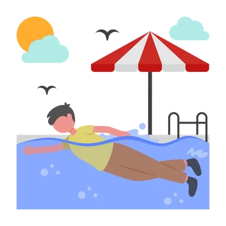 Garçon faisant de la natation  Illustration