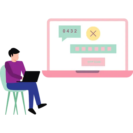 Le code OTP du garçon est erroné  Illustration