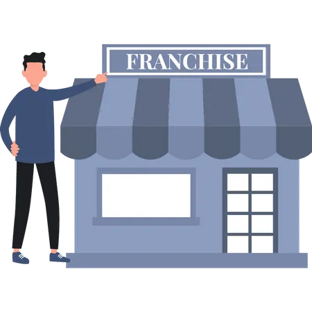 Un garçon a ouvert une franchise  Illustration