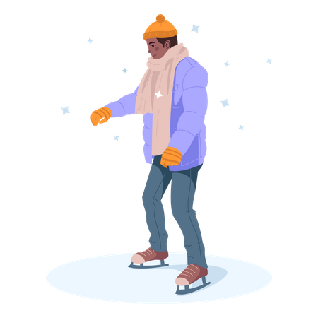 Garçon, patinage sur glace  Illustration