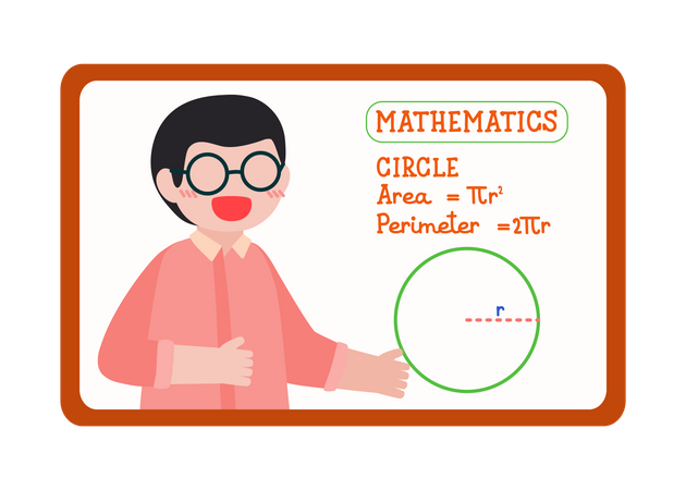 Garçon penché en mathématiques  Illustration