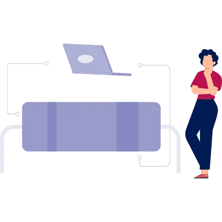 Garçon pensant au transfert de données  Illustration