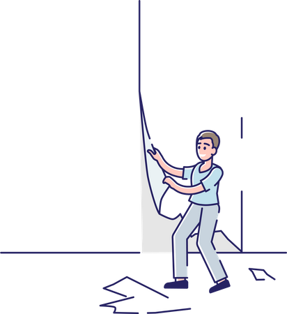 Garçon qui fait des bêtises  Illustration