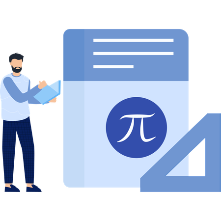 Garçon racontant une solution mathématique  Illustration