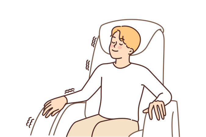 Garçon relaxant sur une chaise de spa  Illustration