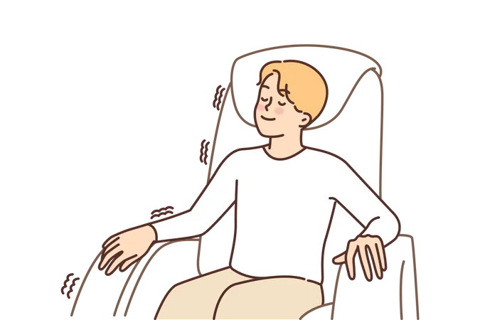 Garçon relaxant sur une chaise de spa  Illustration