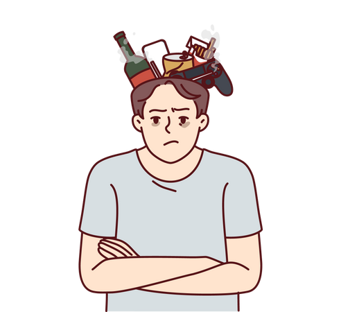 Garçon ressentant du stress  Illustration