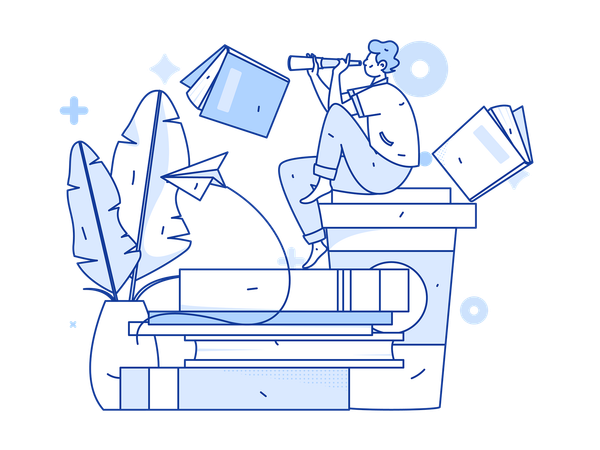 Garçon se préparant à l'examen  Illustration