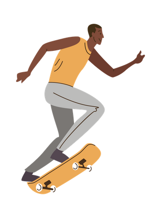 Garçon faisant du skateboard  Illustration