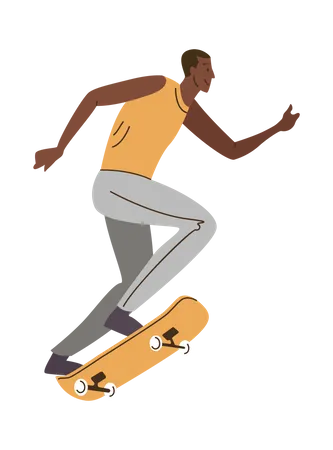 Garçon faisant du skateboard  Illustration