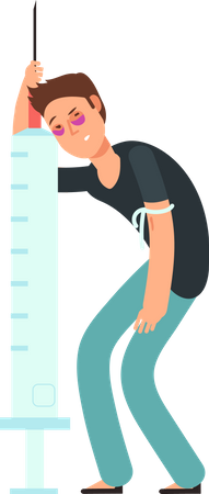 Garçon toxicomane  Illustration