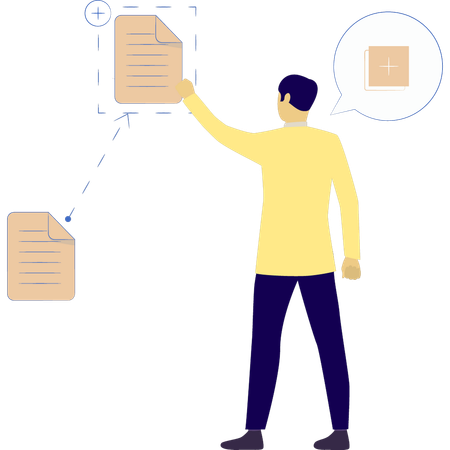 Garçon transférant un fichier  Illustration