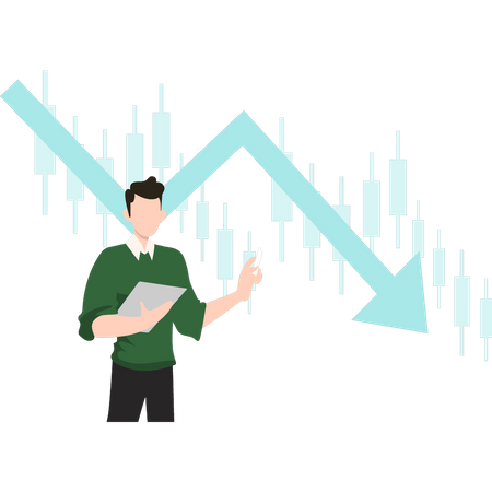 Garçon travaillant sur des graphiques analytiques  Illustration