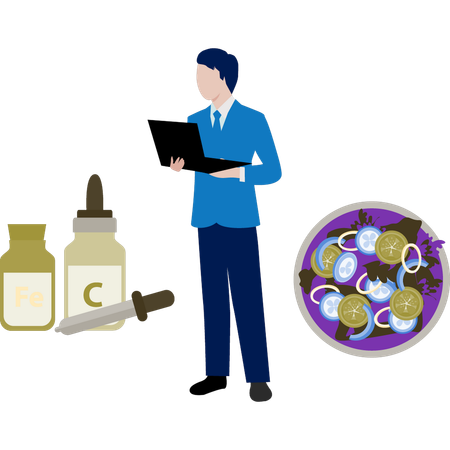 Garçon travaillant sur les détails du supplément  Illustration