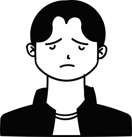 Garçon triste  Illustration