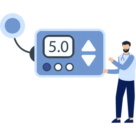 Garçon utilisant un appareil médical  Illustration